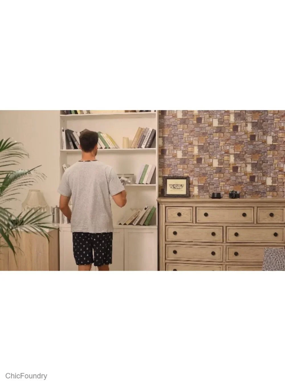 Mens Cotton Henley Pajama Set Short Sleeve T-Shirt & Shorts Sleepwear
